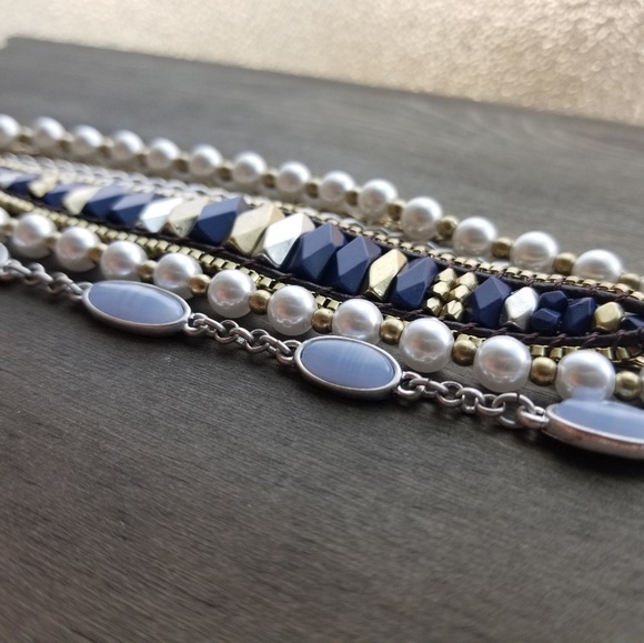 Lucky Brand Milagro Indigo Ranch Leather Bracelet - Picture 2 of 6